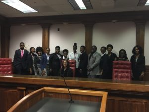 Students gathered in courtroom