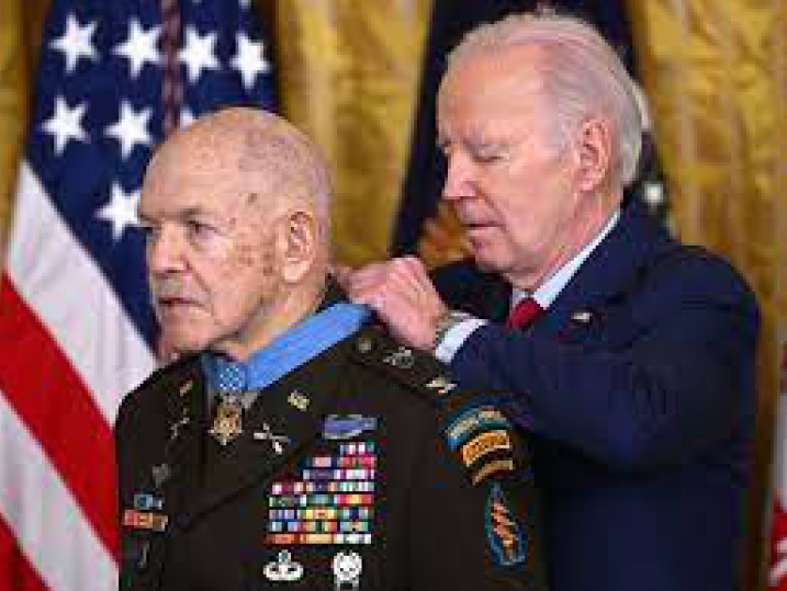 Colonel Paris Davis Being Awarded the Presidential Medal of Honor by President Joseph R. Biden