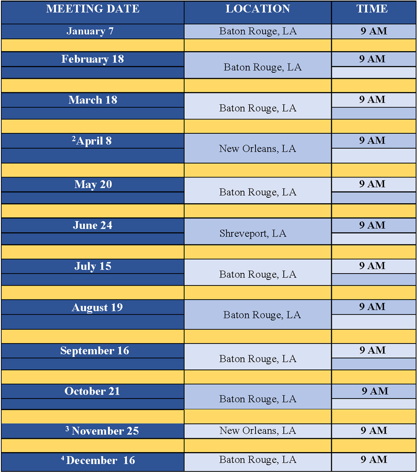 SU Board 2022 Meeting Schedule